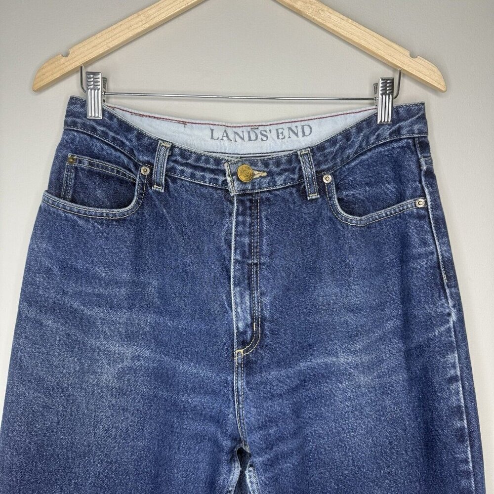 Lands End High Rise Tapered Jeans Classic Denim Straight Leg Women’s Size 12 - Picture 2 of 10